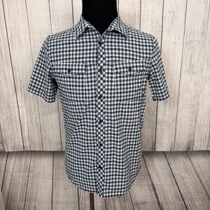 Outdoor Research Men's Medium Multicolor Check Nylon Blend Short Sleeve Shirt